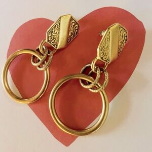 Gold-tone matching earrings with hoop for pierced ears FINE JEWELRY